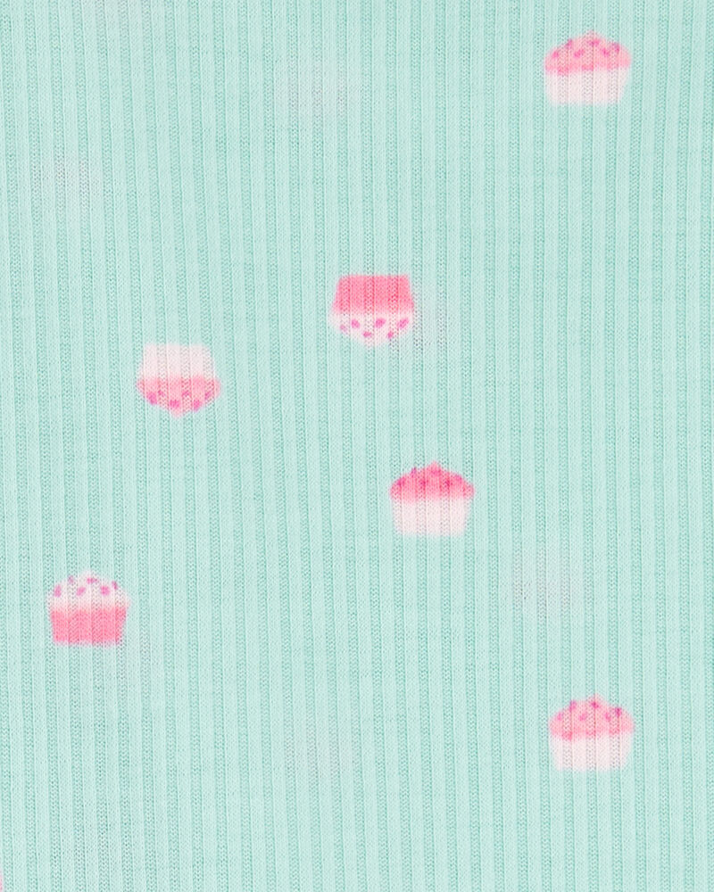 Toddler Girl 2-Piece Cupcake Loose Fit Pajamas, image 2 of 3 slides