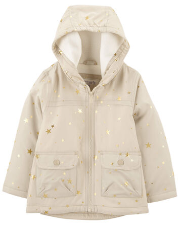 Toddler Star Foil Mid-Weight Fleece-Lined Jacket, 