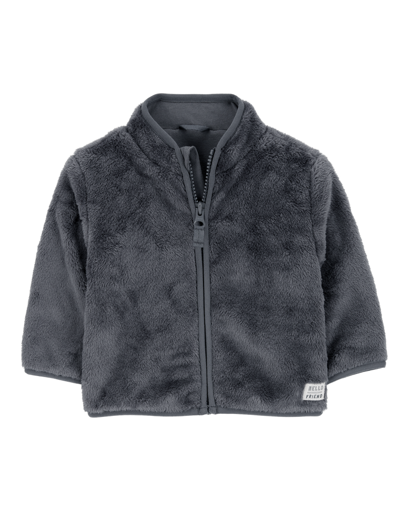Baby Zip-Up Sherpa Cardigan, image 1 of 4 slides