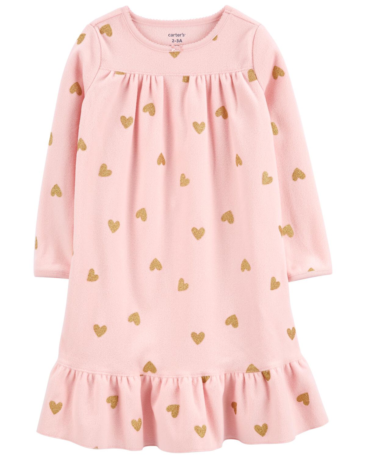 Pink Hearts Fleece Nightgown