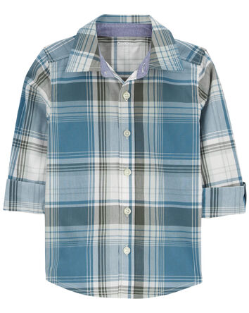 Baby Plaid Button-Front Shirt
, 