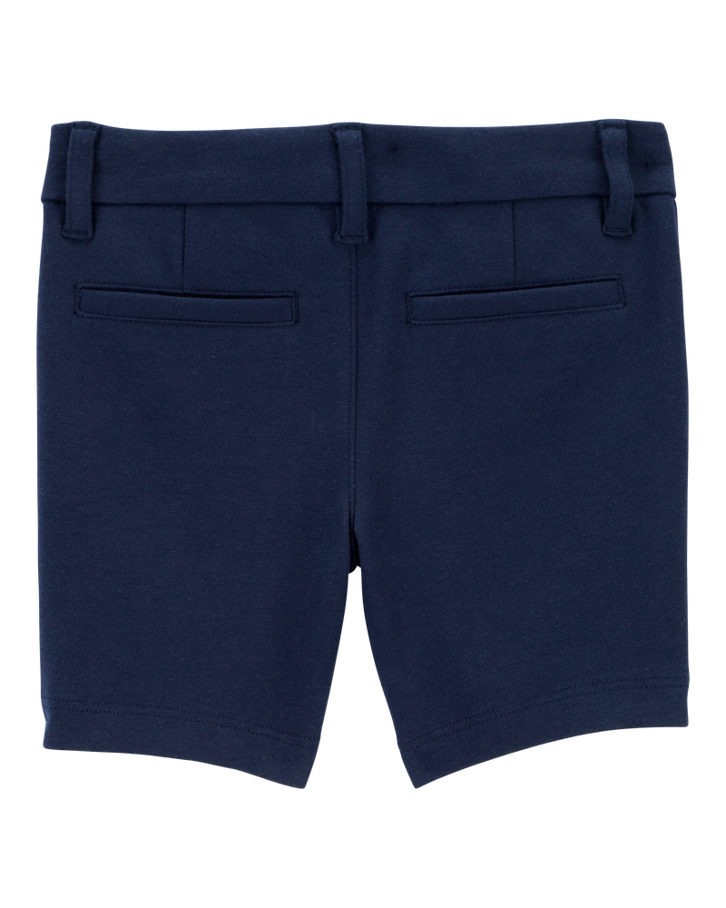 Toddler Ponte Knit Uniform Shorts, image 2 of 3 slides