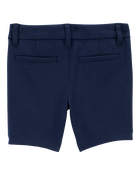 Toddler Ponte Knit Uniform Shorts, image 2 of 3 slides