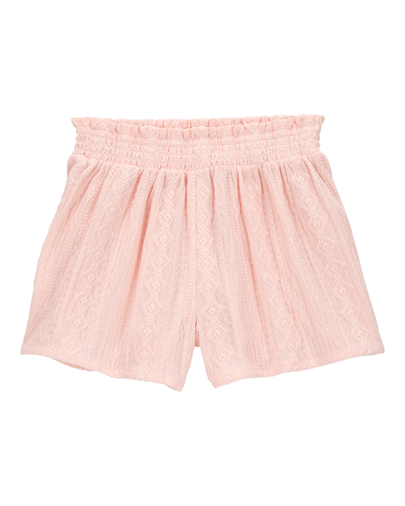 Kid Pull-On Smocked Shorts - Pink, image 1 of 5 slides