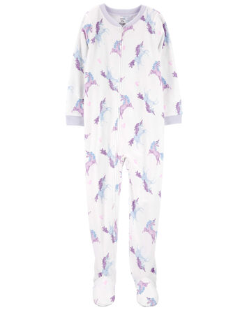 Kid 1-Piece Unicorn Fleece Footie Pajamas, 