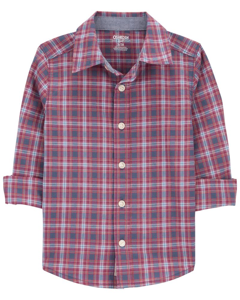 Toddler Plaid Button-Front Shirt, image 1 of 4 slides