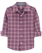 Toddler Plaid Button-Front Shirt, image 1 of 4 slides