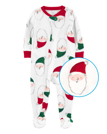 Toddler 1-Piece  Santa Fleece Footie Pajamas
, 