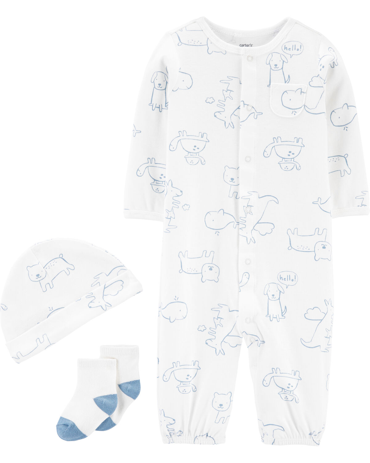 Ivory Baby 3Piece TakeMeHome Converter Gown Set