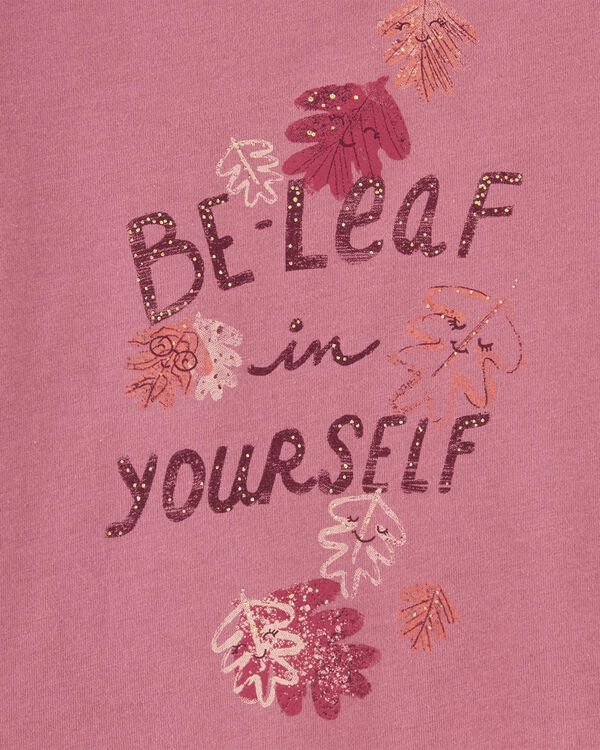 Toddler Be-Leaf In Yourself Peplum Graphic Tee