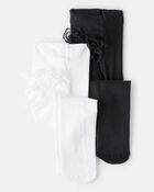 Baby Girl 2-Pack Tights - Black/White, image 1 of 3 slides
