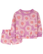 Toddler 2-Piece Daisy French Terry Pajamas, image 1 of 3 slides