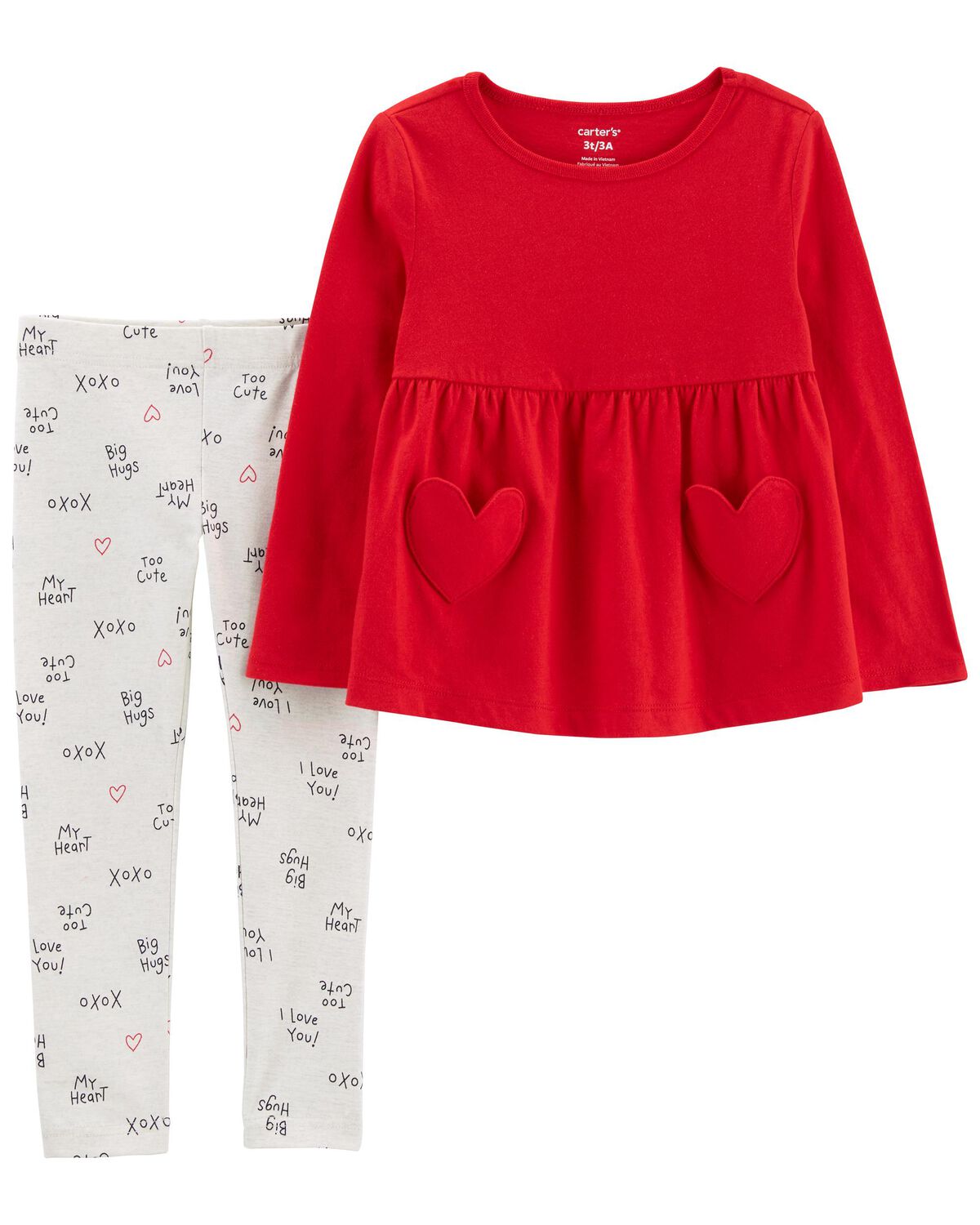 Multi Toddler 2Piece Heart Jersey Top & Legging Set