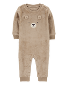 Baby Bear Fuzzy Jumpsuit, image 1 of 3 slides