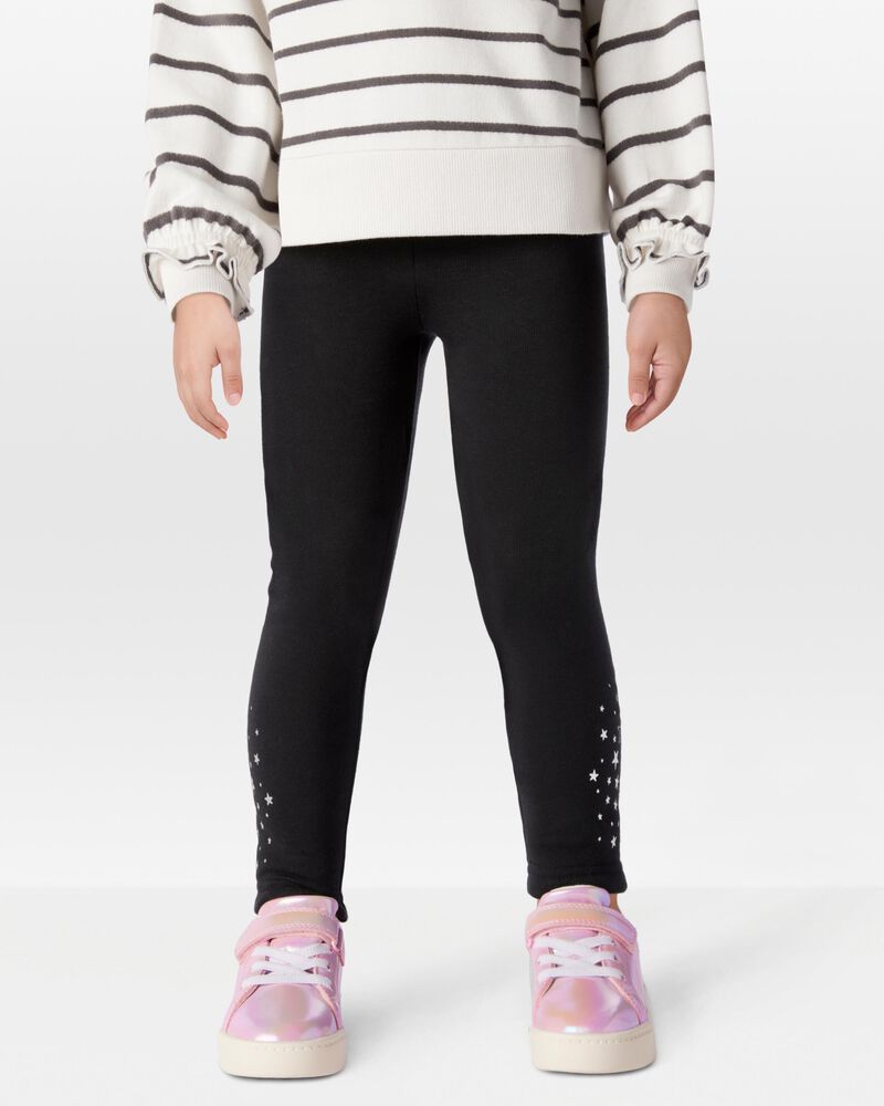 Toddler Star Cozy Fleece Leggings, image 1 of 8 slides