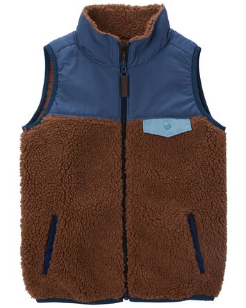 Kid Zip-Up Sherpa Vest, 