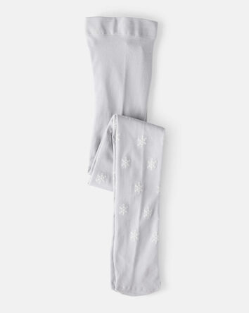 Toddler Girl Snowflake Print Tights - Blue, 