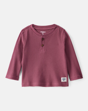Baby Boy Long-Sleeve Henley Shirt - Red, 