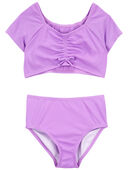 Purple - Kid 2-Piece Ribbed Swimsuit