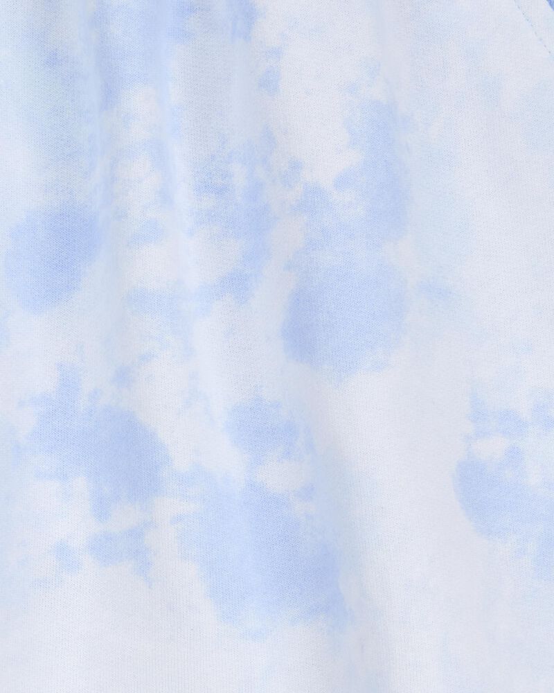 Kid Drawstring Cloud Dye French Terry Skort - Blue, image 3 of 4 slides