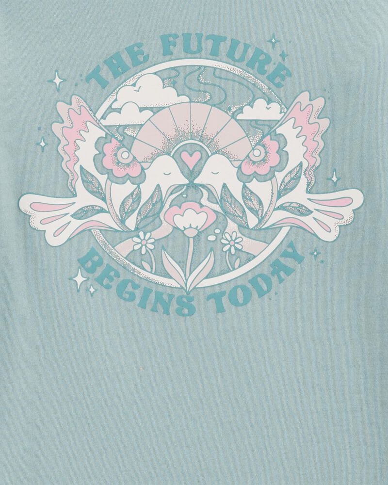 Kid The Future Begins Today Long-Sleeve Graphic Tee - Green, image 2 of 3 slides