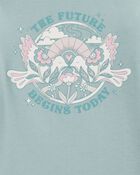 Kid The Future Begins Today Long-Sleeve Graphic Tee - Green, image 2 of 3 slides