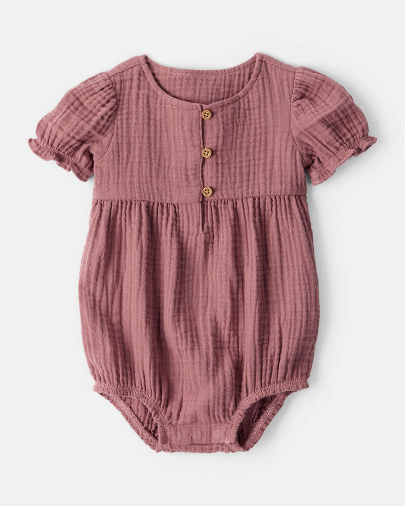 Baby Girl 3-Piece Acorn Print Short-Sleeve Dress Set - Pink, image 2 of 5 slides