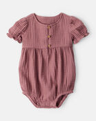Baby Girl 3-Piece Acorn Print Short-Sleeve Dress Set - Pink, image 2 of 5 slides
