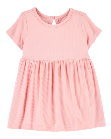 Baby Girl Solid PurelySoft Bodysuit Dress - Pink, 
