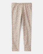 Kid Cotton Leopard Stretch Leggings - Brown, image 2 of 4 slides
