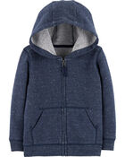 Toddler Marled Zip-Up French Terry Hoodie, image 1 of 2 slides