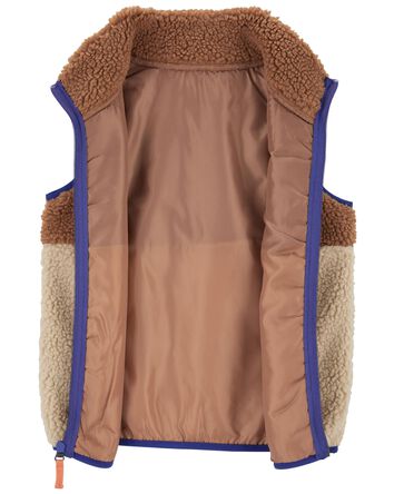 Zip-Up Sherpa Vest, 