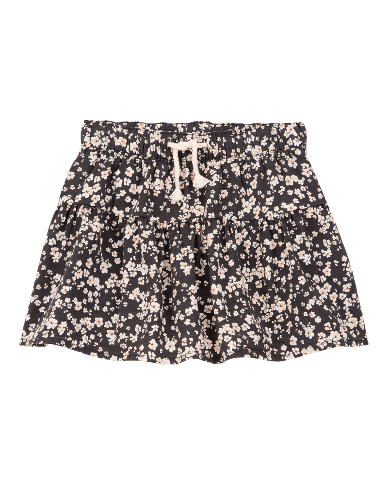 Toddler Floral Linen Look-Alike Drawstring Skirt, image 1 of 5 slides
