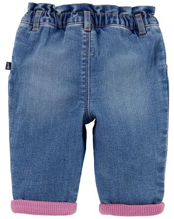 Baby Thermal Lined Jean Pants - Blue, 