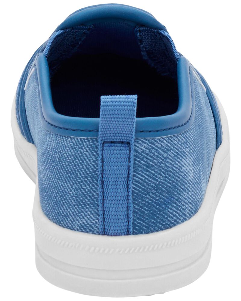 Toddler Quilted Chambray Pull-On Sneakers, image 3 of 7 slides