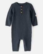 Baby Button-Down Sweater Jumpsuit, image 4 of 5 slides