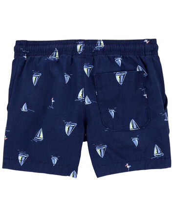 Baby Sailboat Pull-On Linen Shorts, 