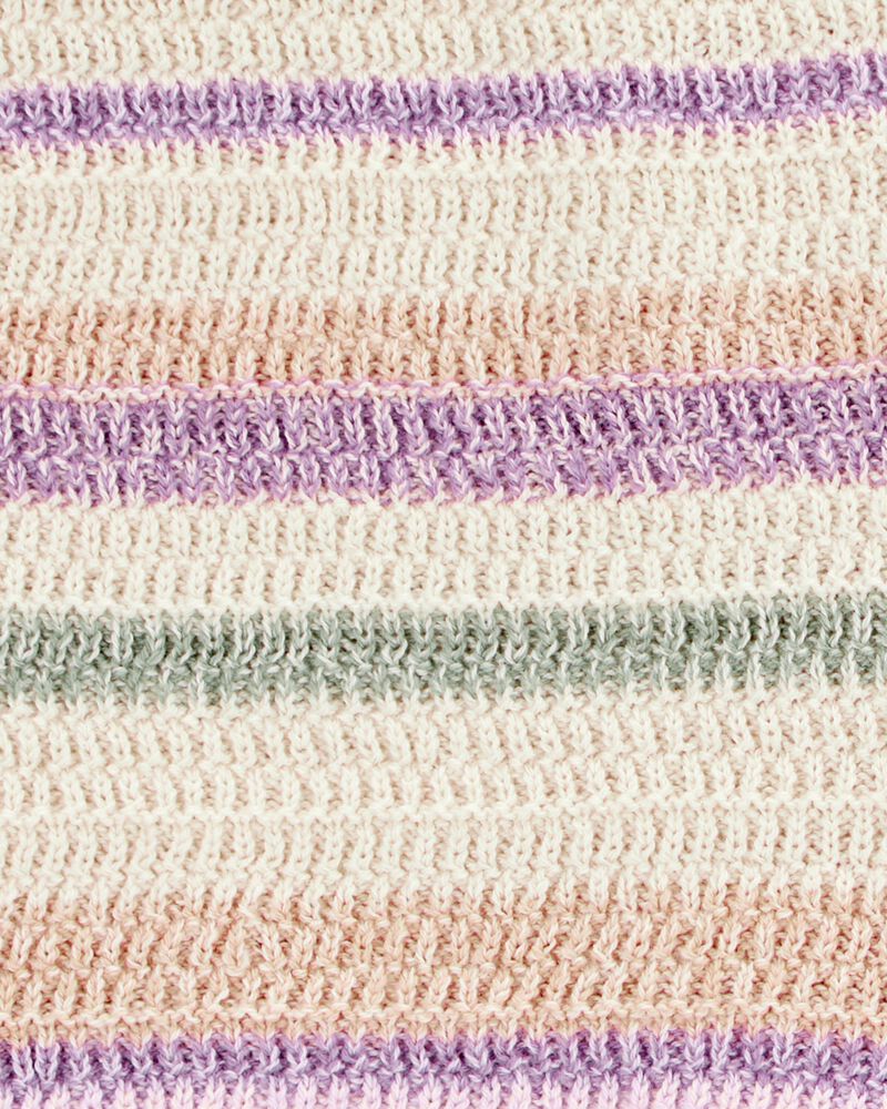 Girls Striped Crochet Knit Shorts, image 4 of 5 slides