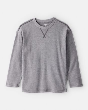 Boys Solid Thermal Long-Sleeve Tee - Grey, 