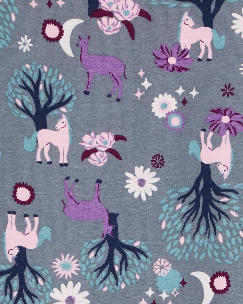 Kid 4-Piece Unicorn 100% Snug Fit Cotton Pajamas, image 2 of 4 slides