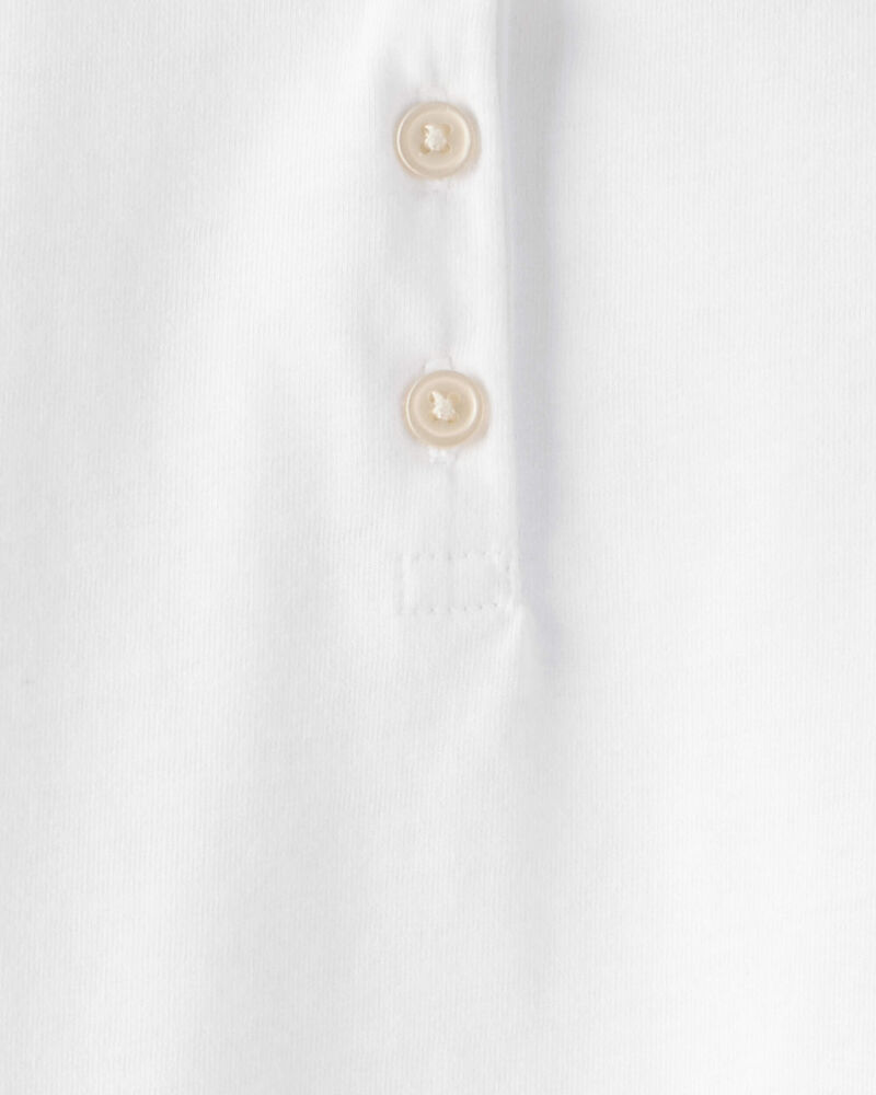 Toddler Pique Uniform Polo Shirt -  White, image 2 of 5 slides