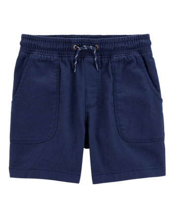 Boys Pull-On Twill Shorts - Navy, 