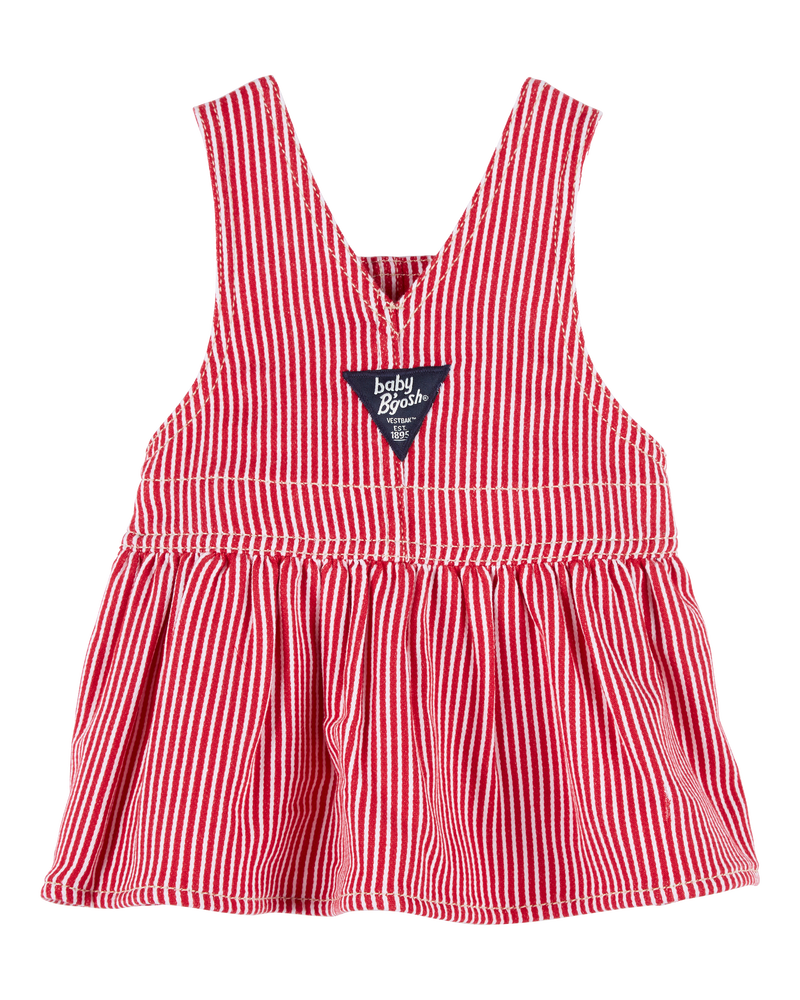 Baby Hickory Stripe Twill Jumper Dress, image 2 of 3 slides