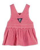 Baby Hickory Stripe Twill Jumper Dress, image 2 of 3 slides