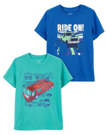 Toddler 2-Pack Trucks Graphic Tees, 