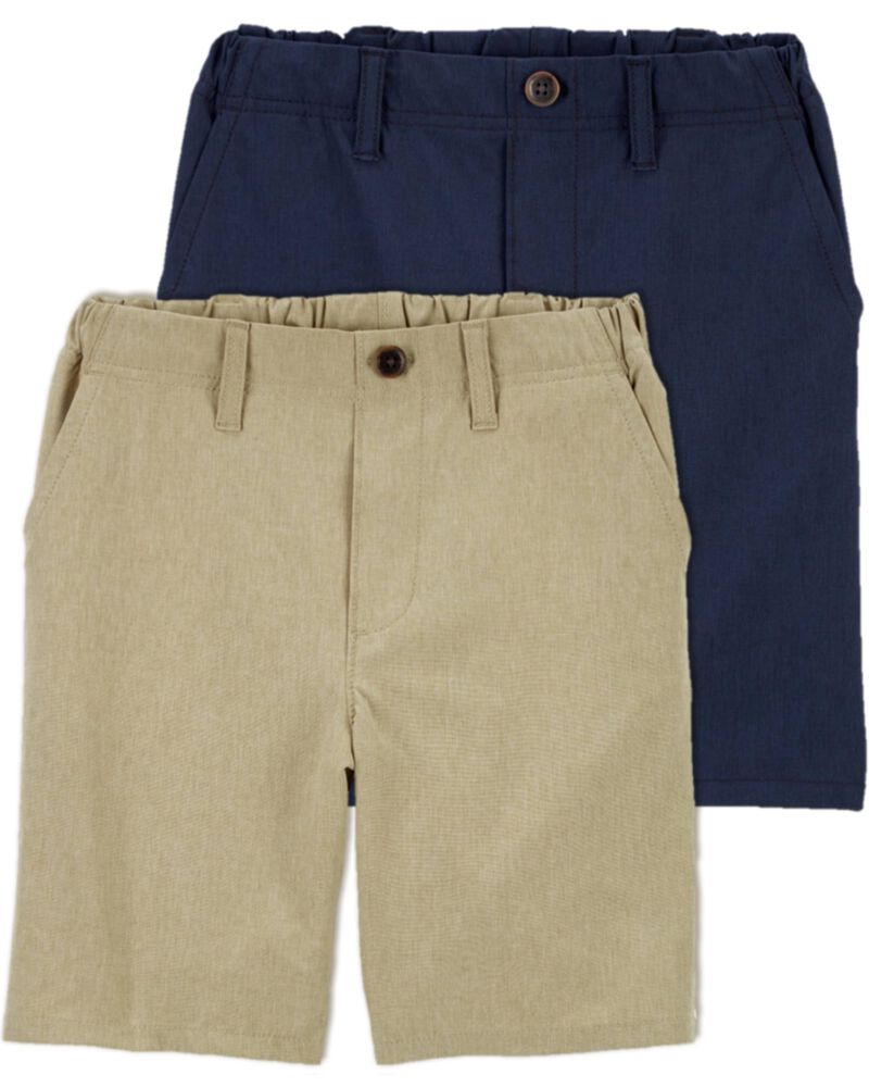 Kid 2-Pack Lightweight Uniform Shorts in Quick Dry Active Poplin, image 1 of 3 slides