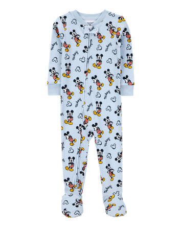 Baby Disney© Mickey Mouse Snug Fit Cotton Footie 1-Piece Pajamas - Blue, 