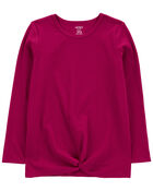 Kid Ribbed Knot Long-Sleeve Top, image 1 of 3 slides
