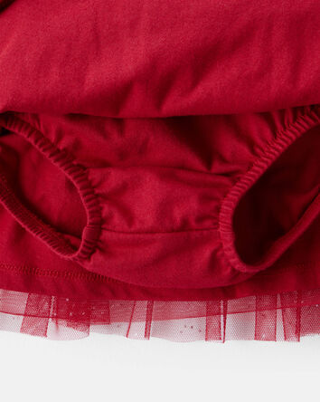 Baby Girl 2-Piece Snowflake Print Long-Sleeve Top & Skirt Set - Red/Cream, 