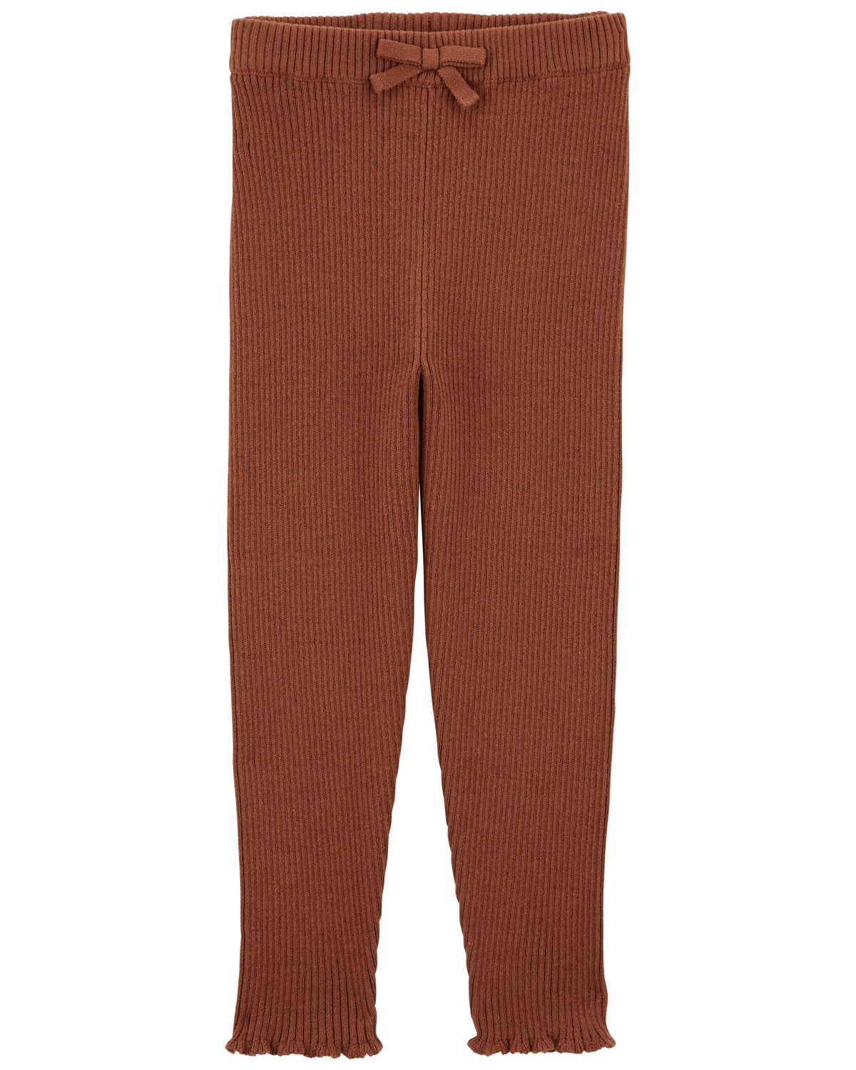 Brown Baby Ribbed Sweater Knit Pants